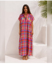 Plaid embroidered dress