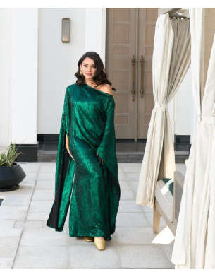 Lame metallic kaftan