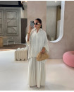 beige flowy summer set 