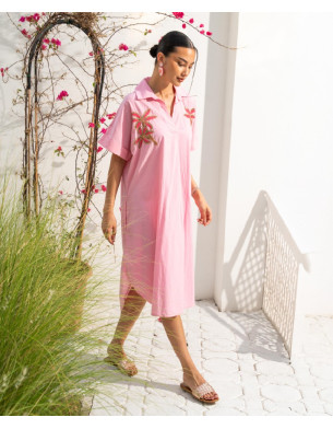 palm embellished dress