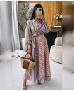 Striped wrap dress 