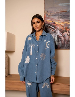 Denim set embroidery 